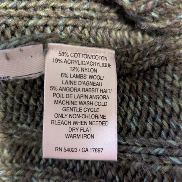 Old Navy Green Hoodie Cable Knit Sweater with Toggle Closures - Picture 5 of 7